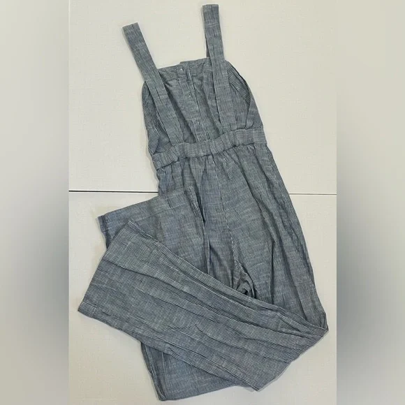 Pinstripe Button-Up Romper - Picture 3 of 3